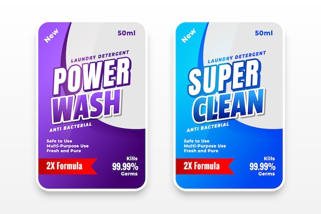 Laundry detergent and disinfectant labels for your business