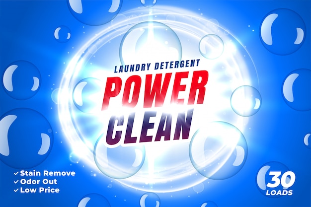 Free Vector laundry detergent packaging for power wash