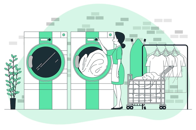 Laundry and dry cleaning concept illustration