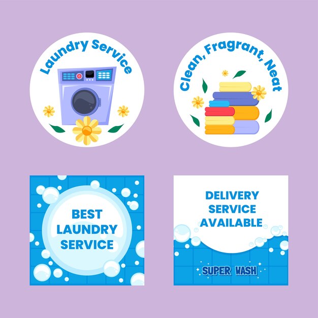 Laundry service  labels  template