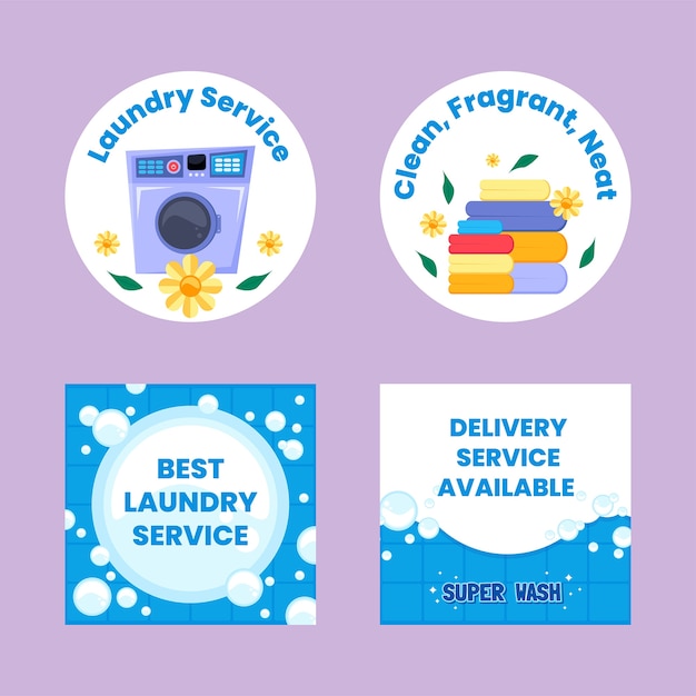 Laundry service  labels  template