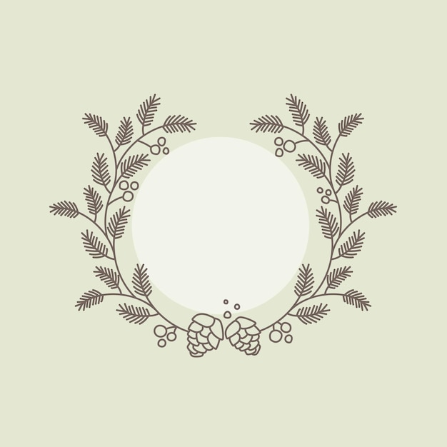 Laurel logo frame clipart, botanical illustration vector