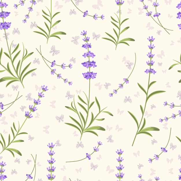 Free Vector lavender seamless pattern