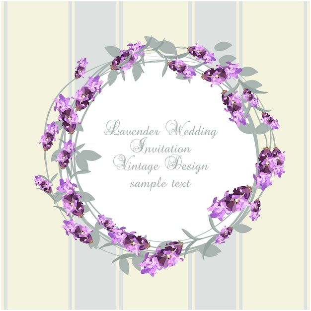 Free Vector lavender wedding invitation design