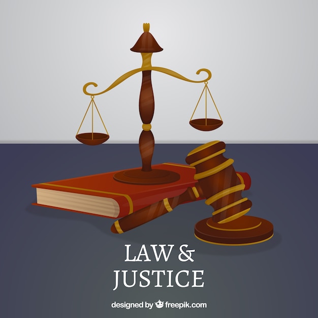 Free vector law and justice concept with flat design