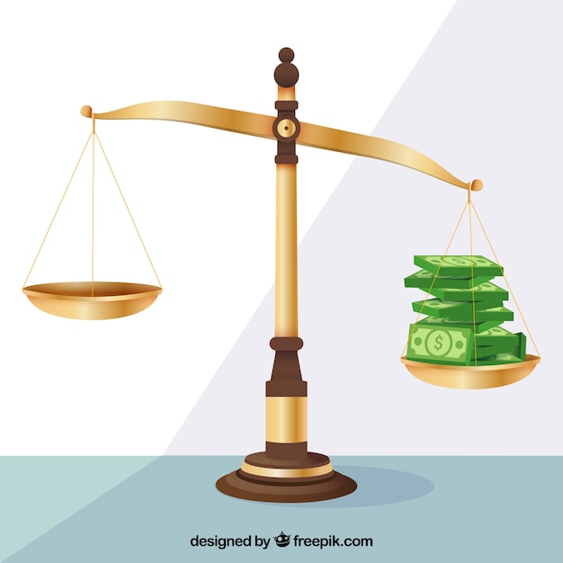 Free vector law and justice concept with flat design