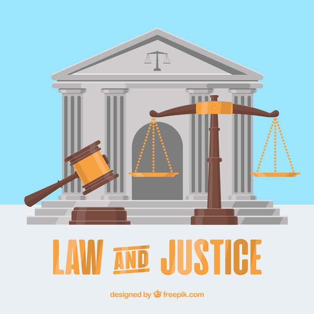 Free Vector law and justice concept with flat design