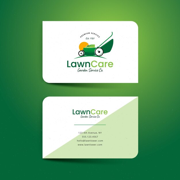 Lawn care business card template