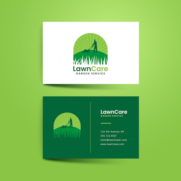 Free vector lawn care business card template