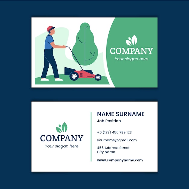 Free vector lawn care business card template