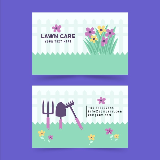 Lawn care business card template