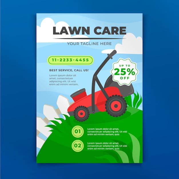 Free Vector lawn care flyer template