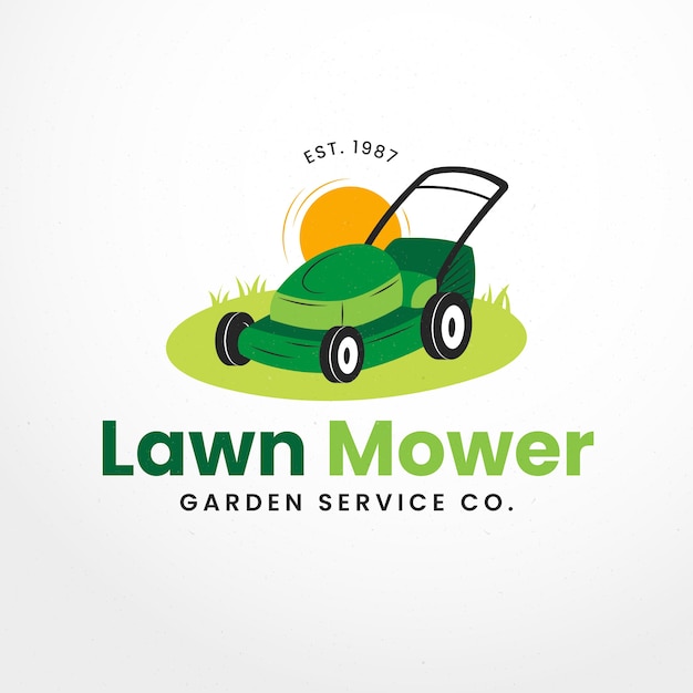 Lawn mower logo template