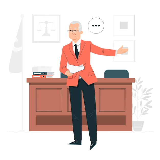 Free vector lawyer arguing concept illustration