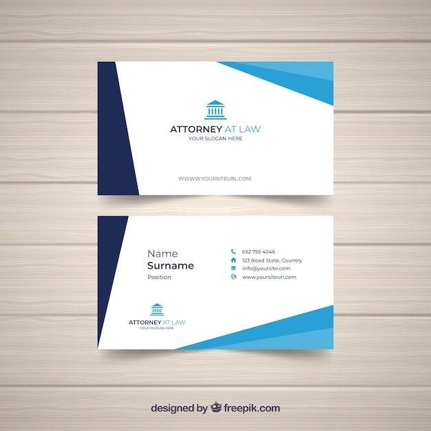 Free Vector lawyer card template