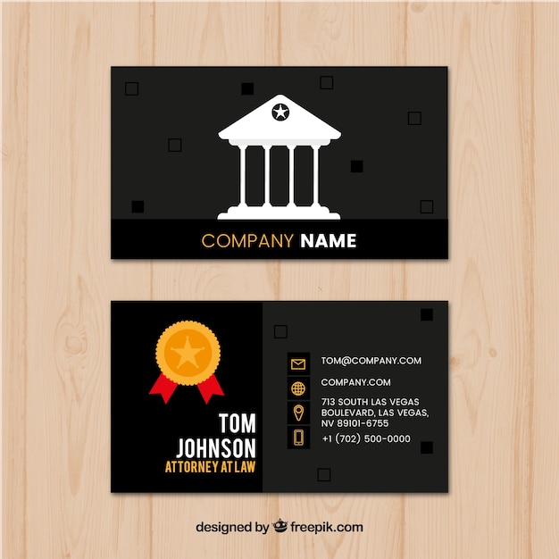 Free Vector lawyer card template