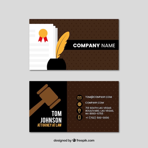 Free vector lawyer card template