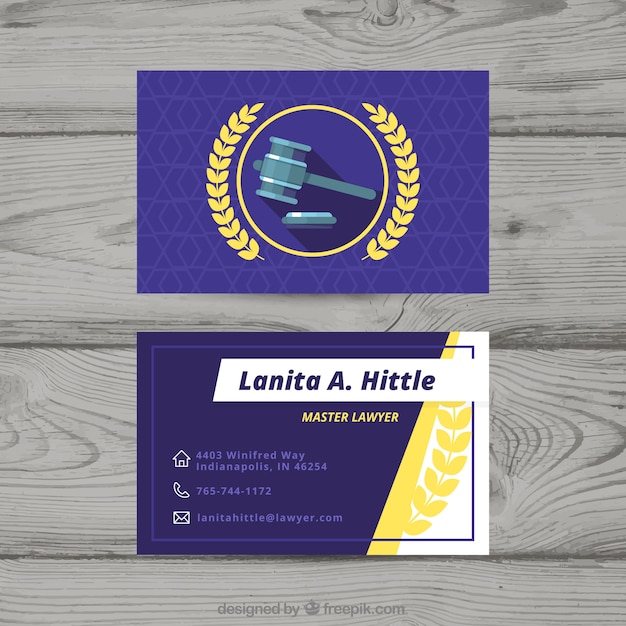 Free vector lawyer card template