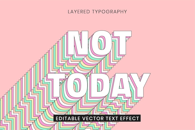 Free Vector layered editable text effect template 3d typography