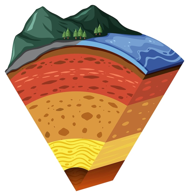 Free vector layers of the earth lithosphere