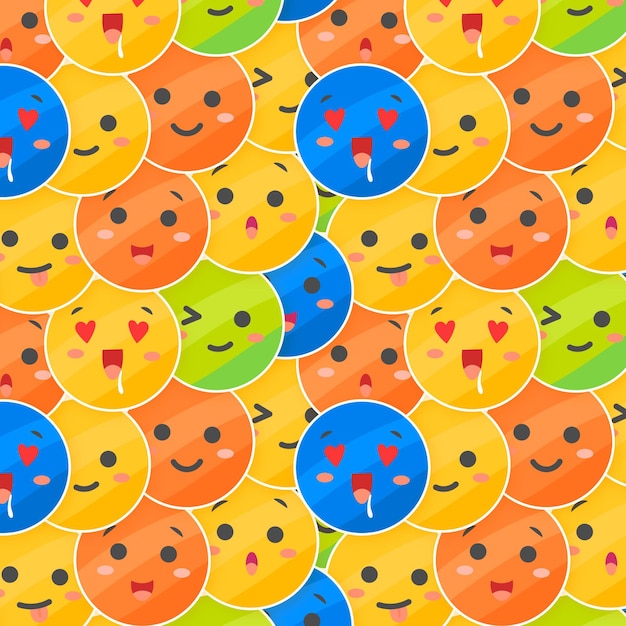 Free vector layes of emoticons pattern template