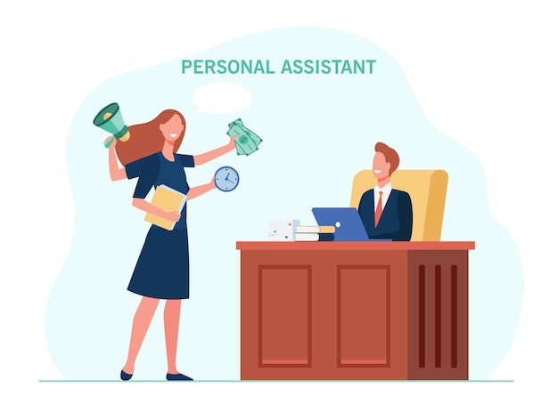 Free vector leader working with personal assistant