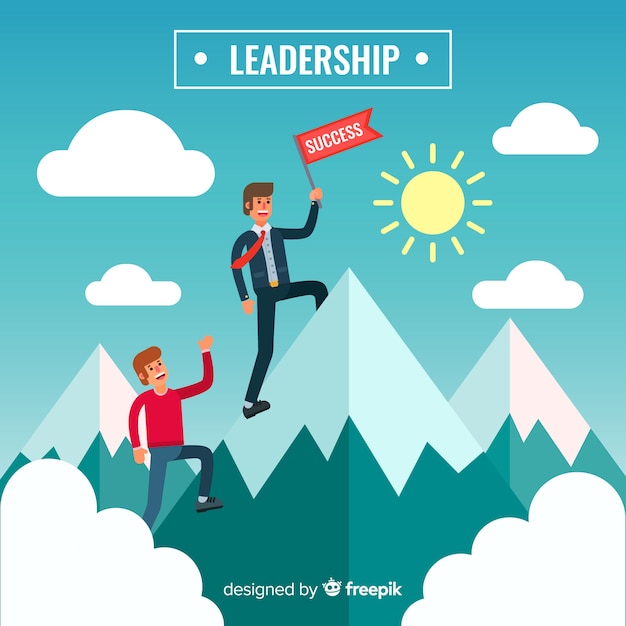 Free Vector leadership background in flat design