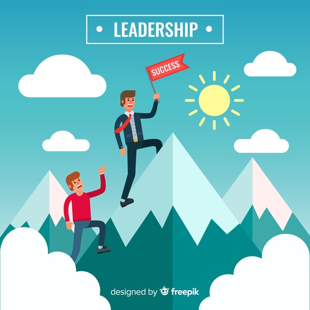 Leadership background in flat design