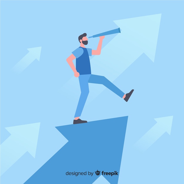 Leadership background in flat design