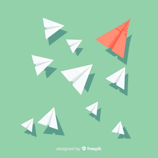 Free Vector leadership concept with paper planes