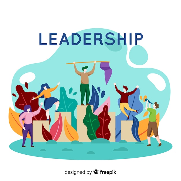 Leadership design in flat style