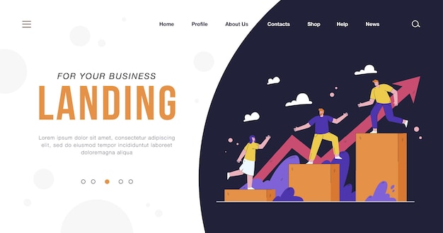 Free Vector leadership and teamwork concept landing page