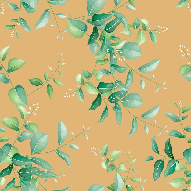 Free Vector leaf botanical seamless pattern vector design for cover fabric interior decor cute pattern with plan