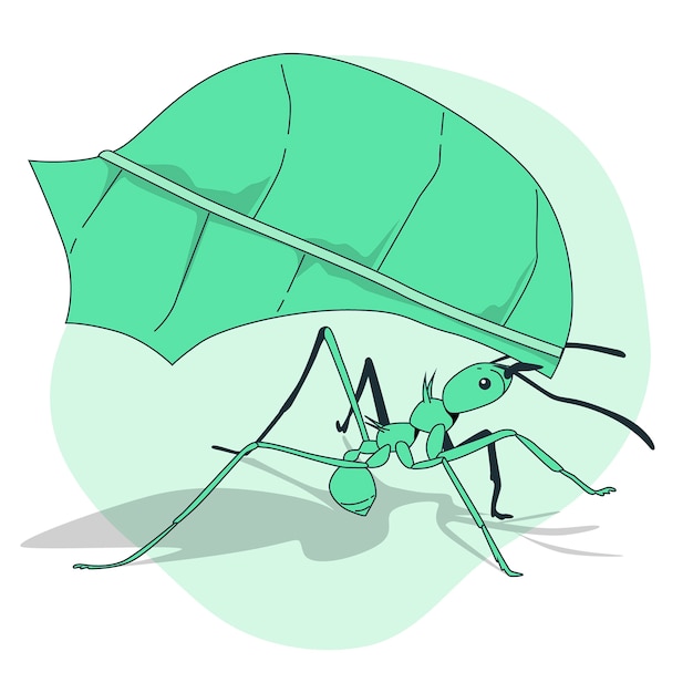 Free Vector leaf cutter ant concept illustration