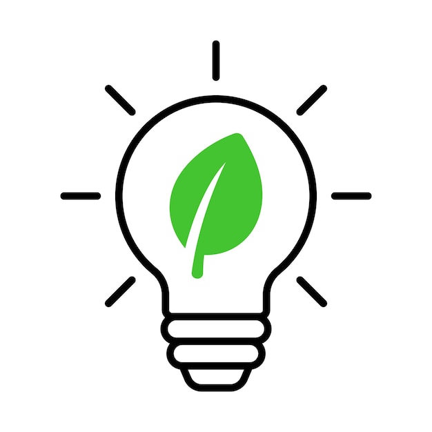 Free Vector leaf light bulb outline