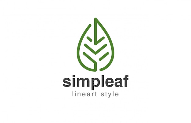 Leaf Logo abstract linear style icon