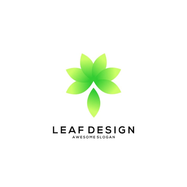 Leaf logo minimalist gradient style design