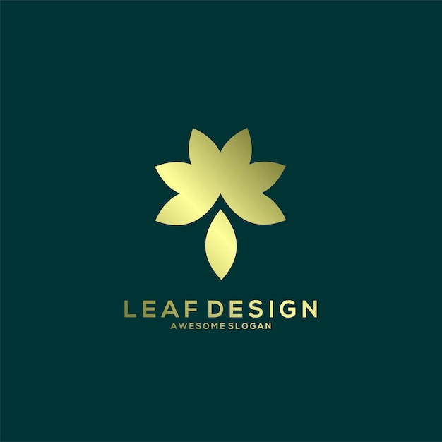 Free Vector leaf logo minimalist gradient style design