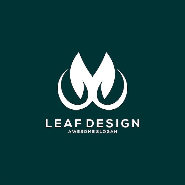 Leaf logo minimalist gradient style design