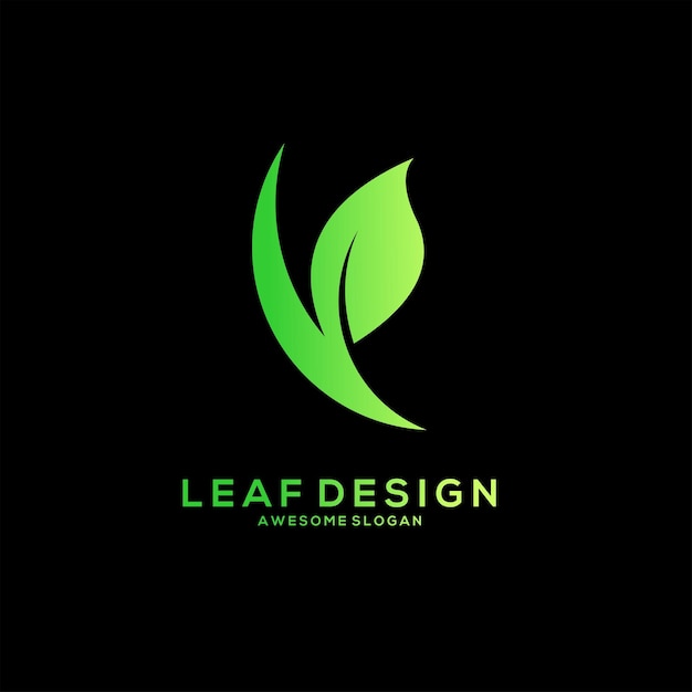 Free Vector leaf logo minimalist gradient style design