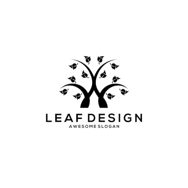 Free vector leaf logo minimalist gradient style design