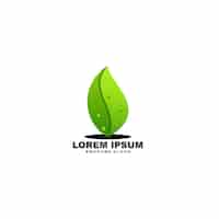 Free vector leaf logo nature gradient