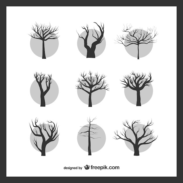 Free Vector leafless trees pack