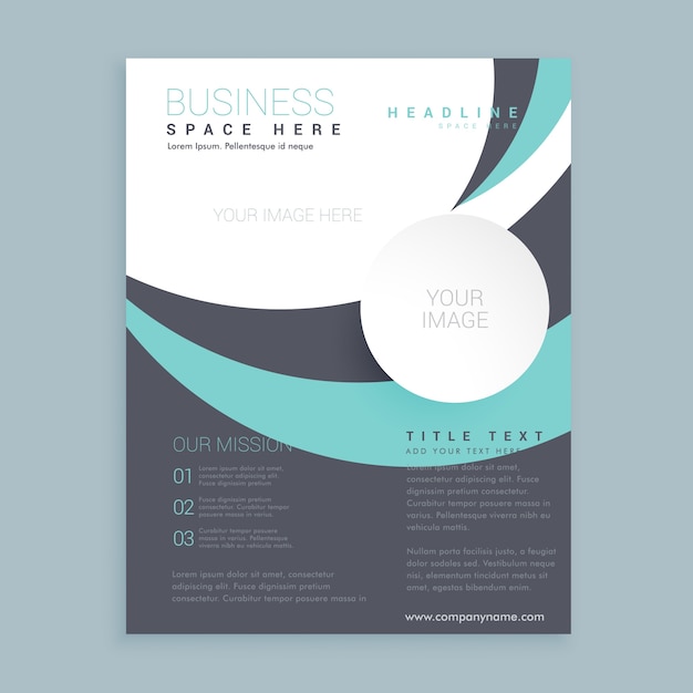 Free Vector leaflet with circles and wavy shapes