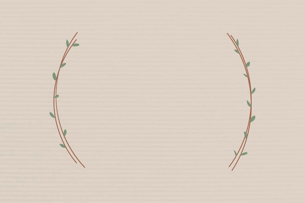 Free vector leafy border on beige background vector