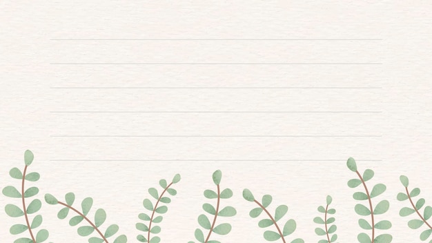 Leafy patterned note background vector