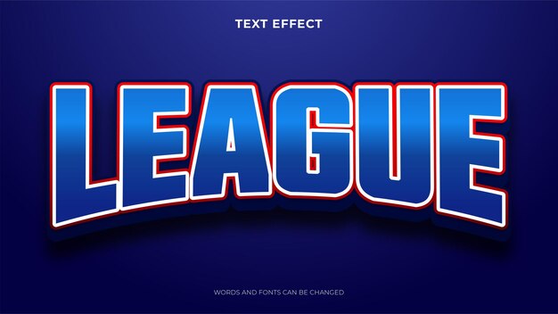 League text in esport style, editable text effect