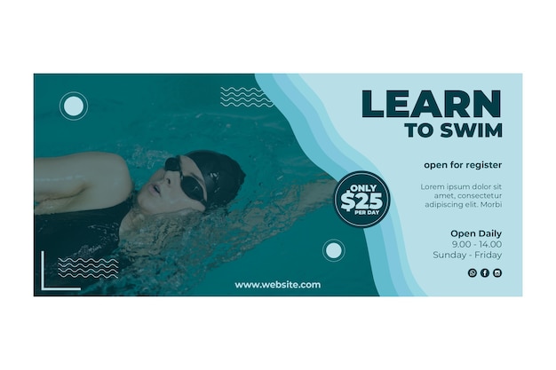 Learn to swim banner design