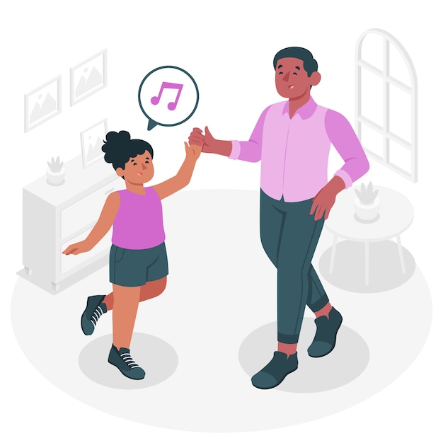 Free Vector learning to dance concept illustration