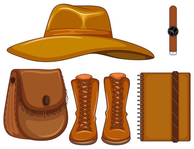 Free Vector leather clothing and accessories illustration